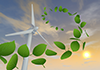 Leaves dance | Dusk | Wind power generator | Environment / Nature / Energy / Disaster material --Environmental image | Free illustration material