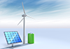 Wind Turbine | Charging | Solar Power | Environment | Nature | Energy | Disasters --Environmental Image | Free Illustration Material