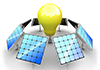 Light bulb ｜ Solar power generation ｜ Environment / Nature / Energy / Disaster ――Environmental image ｜ Free illustration material