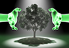Power of Nature ｜ Both Hands / Energy ｜ Spotlight / Illuminate | Environment / Nature / Energy / Disaster ――Environmental Image ｜ Free Illustration Material