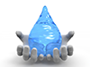 Water drops | Support by hand | Environment / Nature / Energy / Disaster --Environmental image | Free illustration material